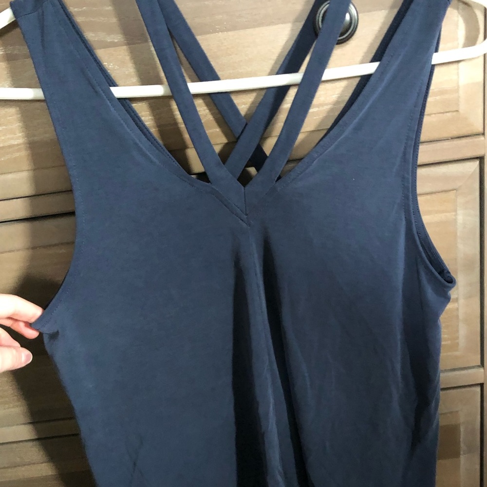 Navy blue flowy top